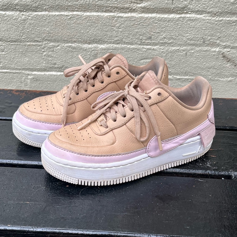 Nike Air Force 1 Jesters, tan and pink sz 7